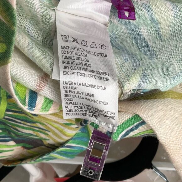 Farm Rio Multicolor Toucan Paradise Linen Long Sleeve Collared Romper Size Small - Picture 7 of 8